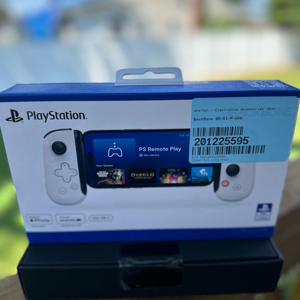 Likenew Sony PlayStation Blue and White backbone (Refurbished)
